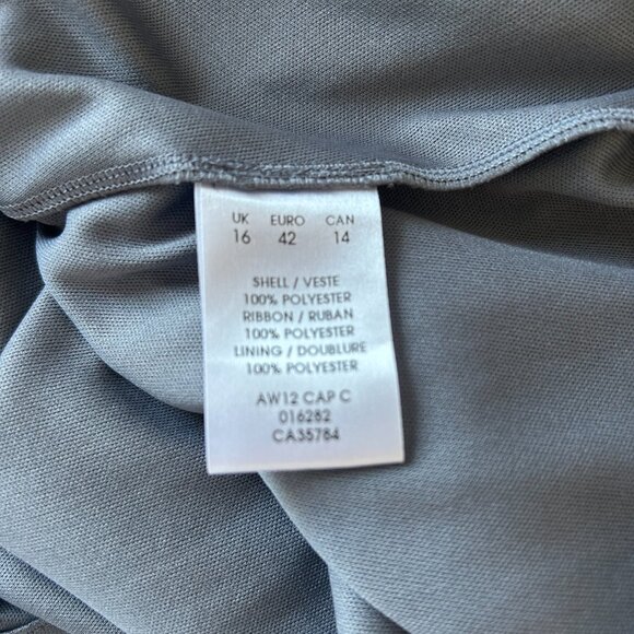 Jacques Vert Dress Dark Gray Chiffon Midi length Size 14 - 42 EUR Sleeveless - Picture 10 of 12